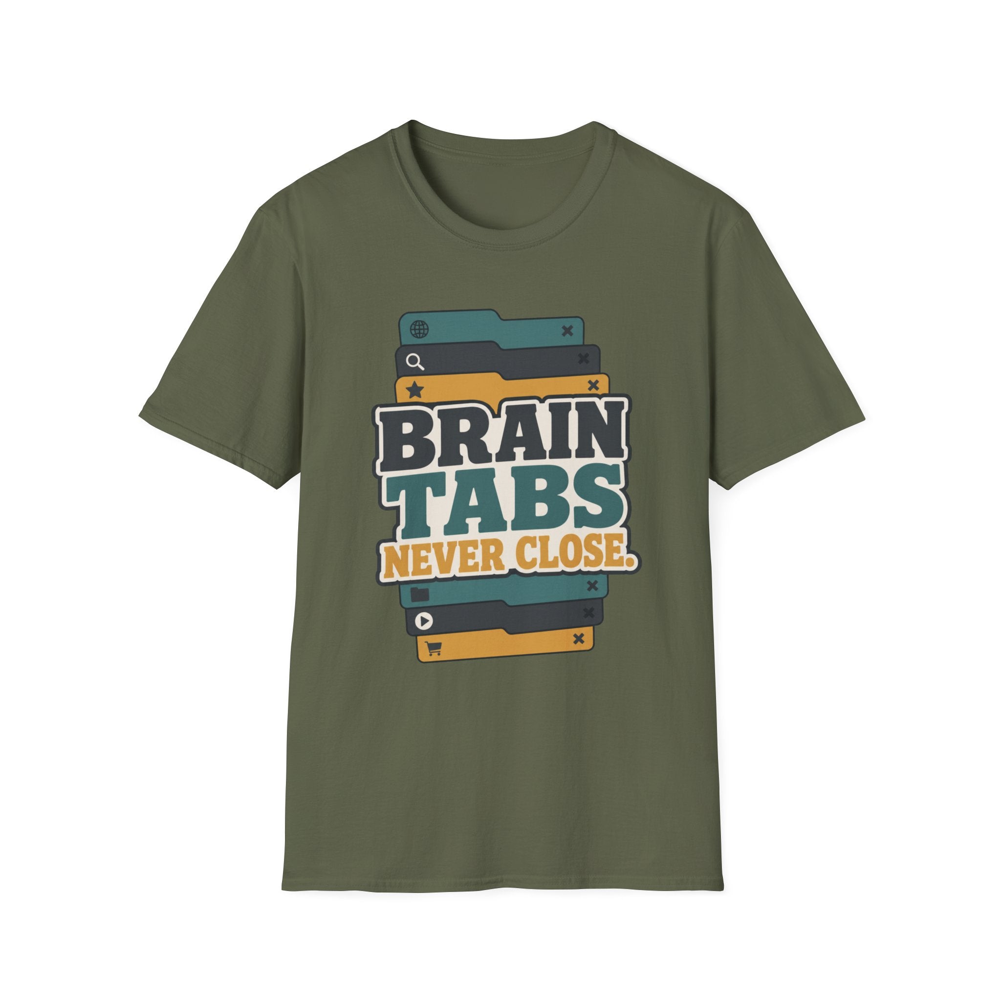 Brain Tabs Never Close T-Shirt